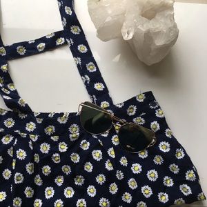 NAVY SUNFLOWER OVERALLS
